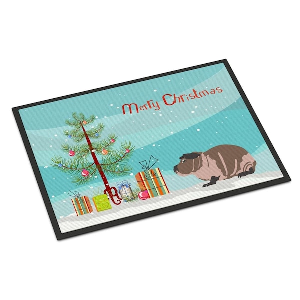 Carolines Treasures 18 x 27 in. Skinny Guinea Pig Merry Christmas Indoor or Outdoor Mat CK4447MAT - main